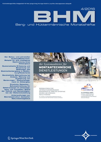 BHM Berg- und Hüttenmännische Monatshefte 4/2016