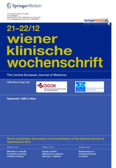 Wiener klinische Wochenschrift 21-22/2012
