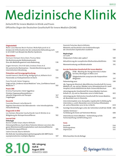 Link zu Zeitschrift Medizinische Klinik - Intensivmedizin und Notfallmedizin