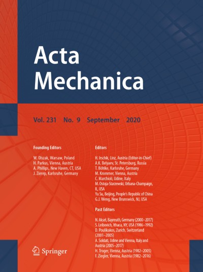 Acta Mechanica 9/2020