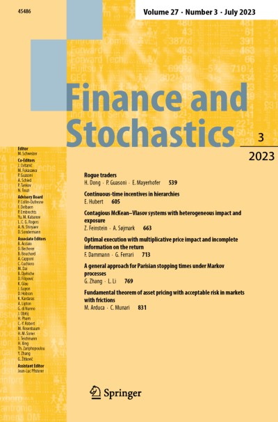 Finance and Stochastics 3/2023