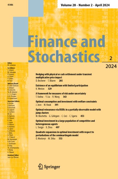 Finance and Stochastics 2/2024