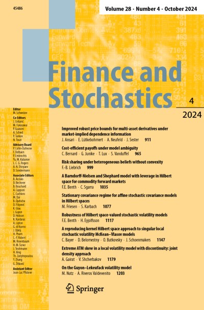 Finance and Stochastics 4/2024