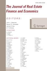 The Journal Of Real Estate Finance And Economics Springerprofessional De