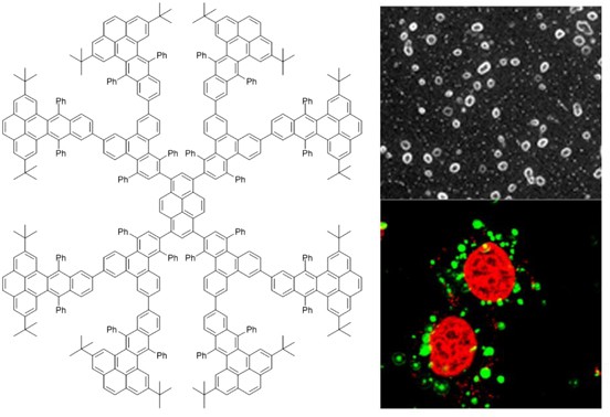 Self-assembled multicolor nanoparticles based on functionalized twistacene dendrimer for cell fluorescent imaging