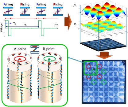 Standing wave-mediated molecular reorientation and spontaneous formation of tunable, concentric defect arrays in liquid crystal cells