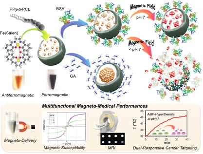 Magnetic metal-complex-conducting copolymer core–shell nanoassemblies for a single-drug anticancer platform