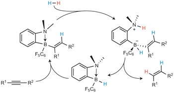 A frustrated-Lewis-pair approach to catalytic reduction of alkynes to <i>cis</i>-alkenes