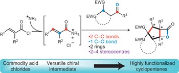 Rapid assembly of complex cyclopentanes employing chiral, α,β-unsaturated acylammonium intermediates