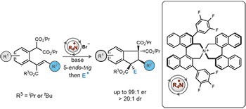 Catalytic enantioselective synthesis of indanes by a cation-directed 5-<i>endo</i>-<i>trig</i> cyclization