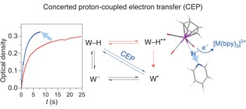 Concerted proton-coupled electron transfer from a metal-hydride complex