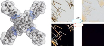 Photoinduced reversible switching of porosity in molecular crystals based on star-shaped azobenzene tetramers