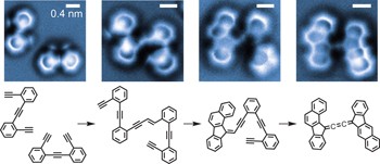 Imaging single-molecule reaction intermediates stabilized by surface dissipation and entropy