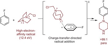 Charge-transfer-directed radical substitution enables <i>para</i>-selective C–H functionalization