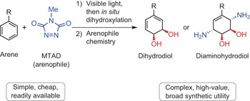 Dearomative dihydroxylation with arenophiles