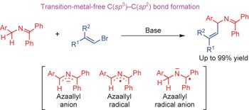 Transition-metal-free chemo- and regioselective vinylation of azaallyls