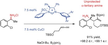 Catalytic diastereo- and enantioselective additions of versatile allyl groups to N–H ketimines