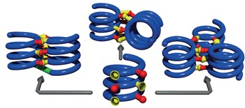 Designing cooperatively folded abiotic uni- and multimolecular helix bundles