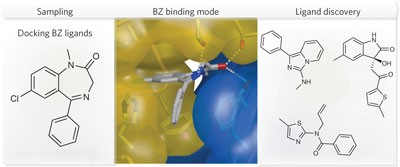 Diazepam-bound GABA<sub>A</sub> receptor models identify new benzodiazepine binding-site ligands