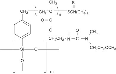 Thermoresponsive polysilsesquioxane grafted methacrylate polymer with a methoxyethylamide group