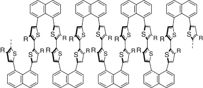 Naphthalene-based oligothiophene-stacked polymers