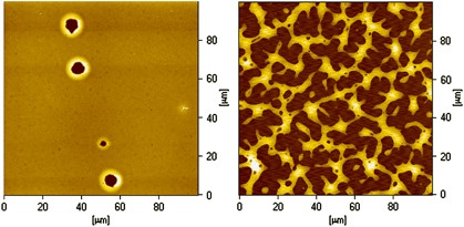 Preparation of fractal-like structures of insoluble polythiophene via solvent vapor annealing of solid thermocleavable polythiophene films and subsequent thermal curing