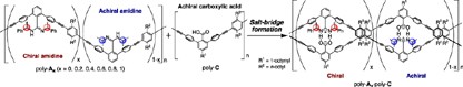 Chiral amplification in double-stranded helical polymers through chiral and achiral amidinium–carboxylate salt bridges