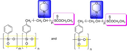 Graft polymerization of acrylamide monomers from polysilsesquioxane containing xanthate groups