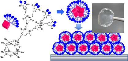 Amphiphilic POSS-core dendrons for optically transparent thermoplastic films with tunable wettability