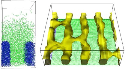 Lithography process simulation studies using coarse-grained polymer models