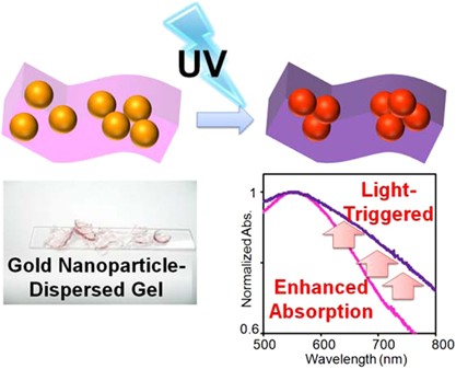 Preparation of photo-responsive hybrid materials based on hydrogels involving imidazolium-presenting gold nanoparticles