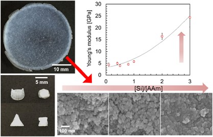 Polymer-assisted shapeable synthesis of porous frameworks consisting of silica nanoparticles with mechanical property tuning