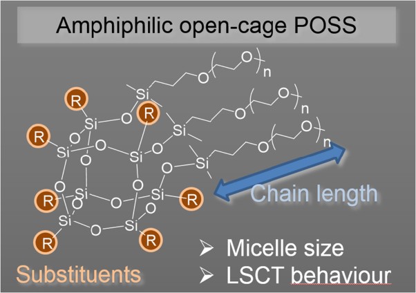 Self-association behavior of amphiphilic molecules based on incompletely condensed cage silsesquioxanes and poly(ethylene glycol)s