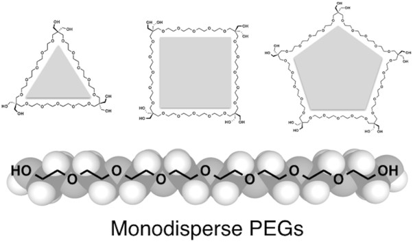 Monodisperse engineered PEGs for bio-related applications