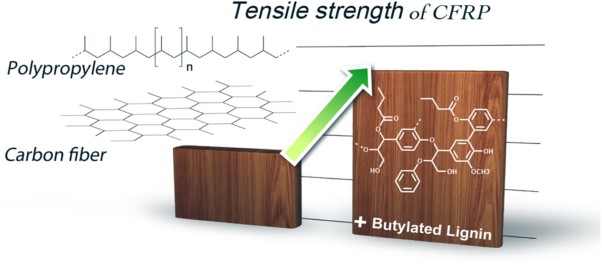 Butylated lignin as a compatibilizing agent for polypropylene-based carbon fiber-reinforced plastics