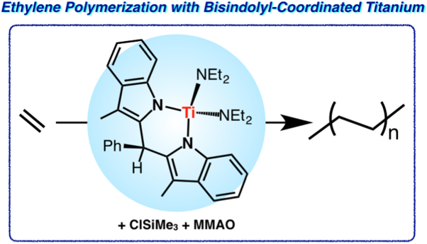 Ethylene polymerization and ethylene/1-octene copolymerization with a titanium complex supported by a bis(indolyl) ligand