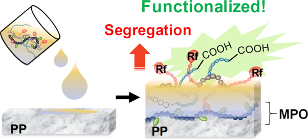 Surface-functionalization of isotactic polypropylene via dip-coating with a methacrylate-based terpolymer containing perfluoroalkyl groups and poly(ethylene glycol)