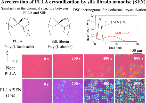 Accelerated crystallization of poly(<span class="small-caps u-small-caps">l</span>-lactic acid) by silk fibroin nanodisc