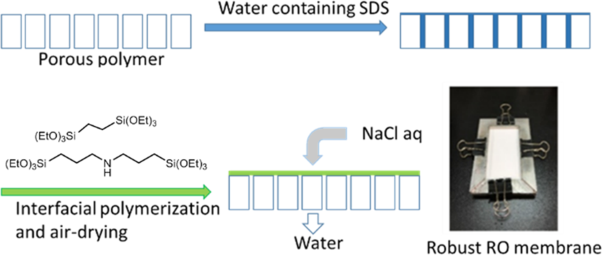 Preparation of robust RO membranes for water desalination by interfacial copolymerization of bis[(triethoxysilyl)propyl]amine and bis(triethoxysilyl)ethane