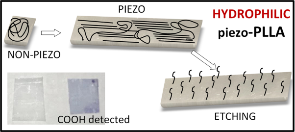 Towards hydrophilic piezoelectric poly-L-lactide films: optimal processing, post-heat treatment and alkaline etching