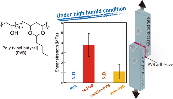 Butyralization of poly(vinyl alcohol) under supercritical carbon dioxide for a humidity-resistant adhesive to glass substrates
