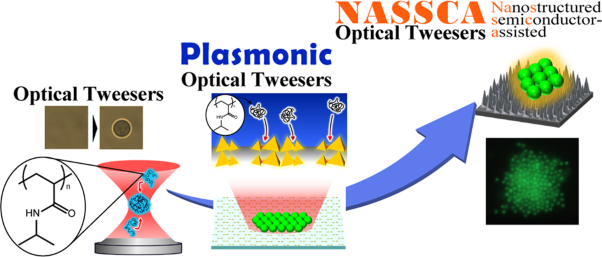 Nanostructure-assisted optical tweezers for microspectroscopic polymer analysis