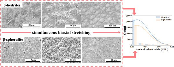 Structural evolution of β-iPP with different supermolecular structures during the simultaneous biaxial stretching process