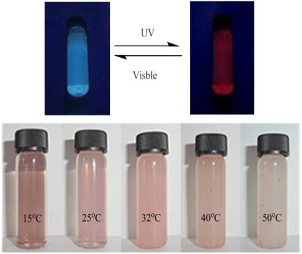 N-isopropylacrylamide and spiropyran copolymer-grafted fluorescent carbon nanoparticles with dual responses to light and temperature stimuli