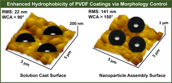 Surface wettability of poly(vinylidene fluoride) nanoparticle assembly surfaces