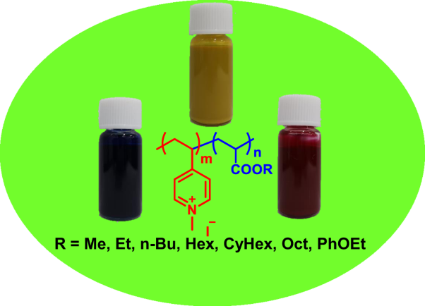 Amphiphilic block copolymer surfactant-containing quaternized pyridinium salt segments for color dispersion