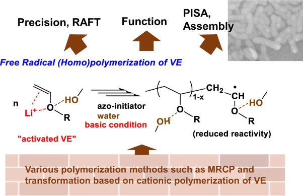 From controlled radical polymerization of vinyl ether to polymerization-induced self-assembly