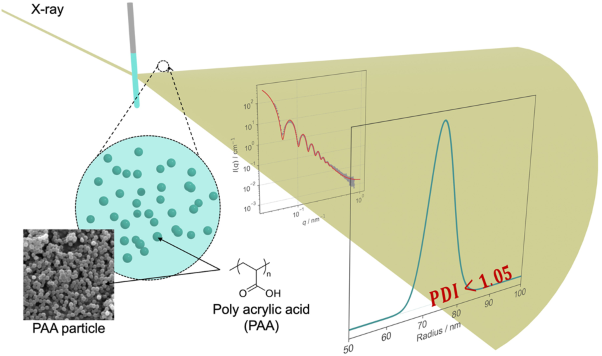 A surprisingly narrow particle size distribution for polyacrylic acid nanospheres produced by precipitation polymerization and revealed by small-angle X-ray scattering