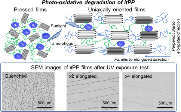 Photooxidative degradation and fragmentation behaviors of oriented isotactic polypropylene