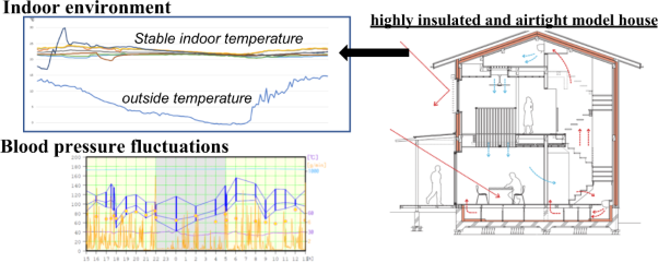 Blood pressure fluctuations and the indoor environment in a highly insulated and airtight model house during the cold winter season